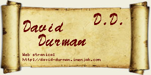 David Durman vizit kartica